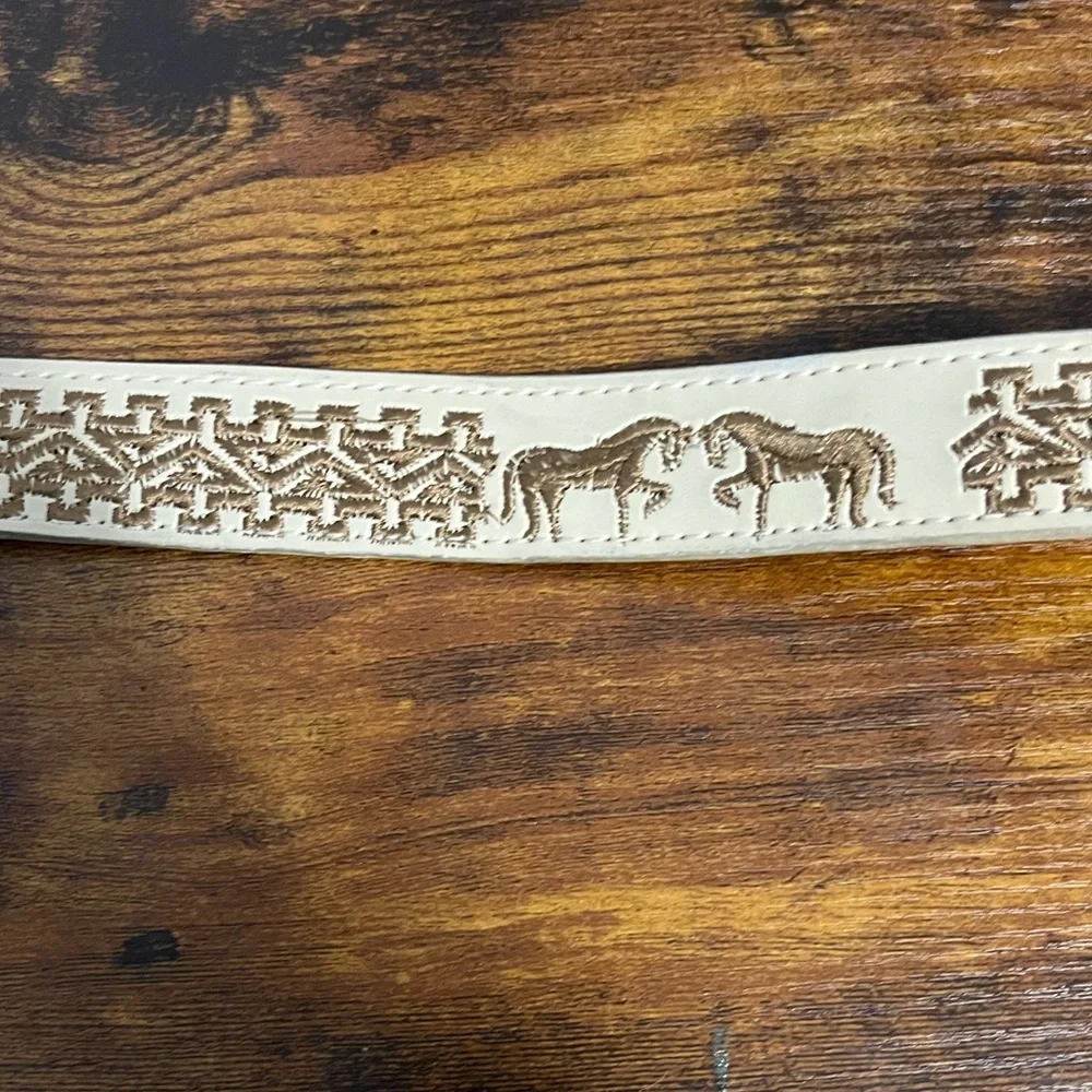 Leather‎ embroidered Charro belt western rodeo kids size 20 handmade in Mexico